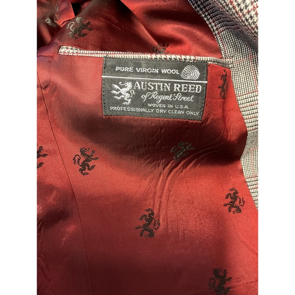 Black and Maroon Plaid Austin Reed of Regent Street Wool Suit - Picture 8 of 15